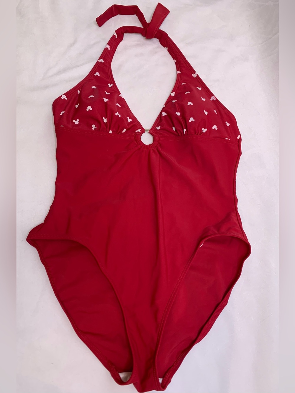 Vintage Disney Mickey Mouse red halter one-piece swimsuit 12 Y2K bathing suit